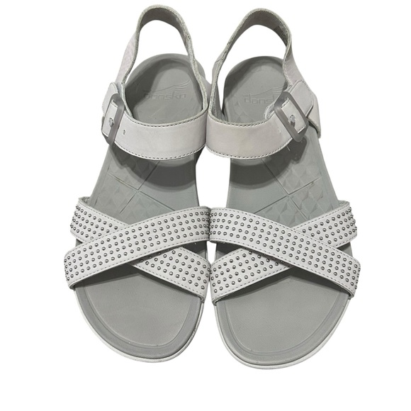 Dansko Cindy Sandals Women's EU 41‎ US 10.5 Taupe Leather Studded Comfort Shoes - Picture 7 of 12